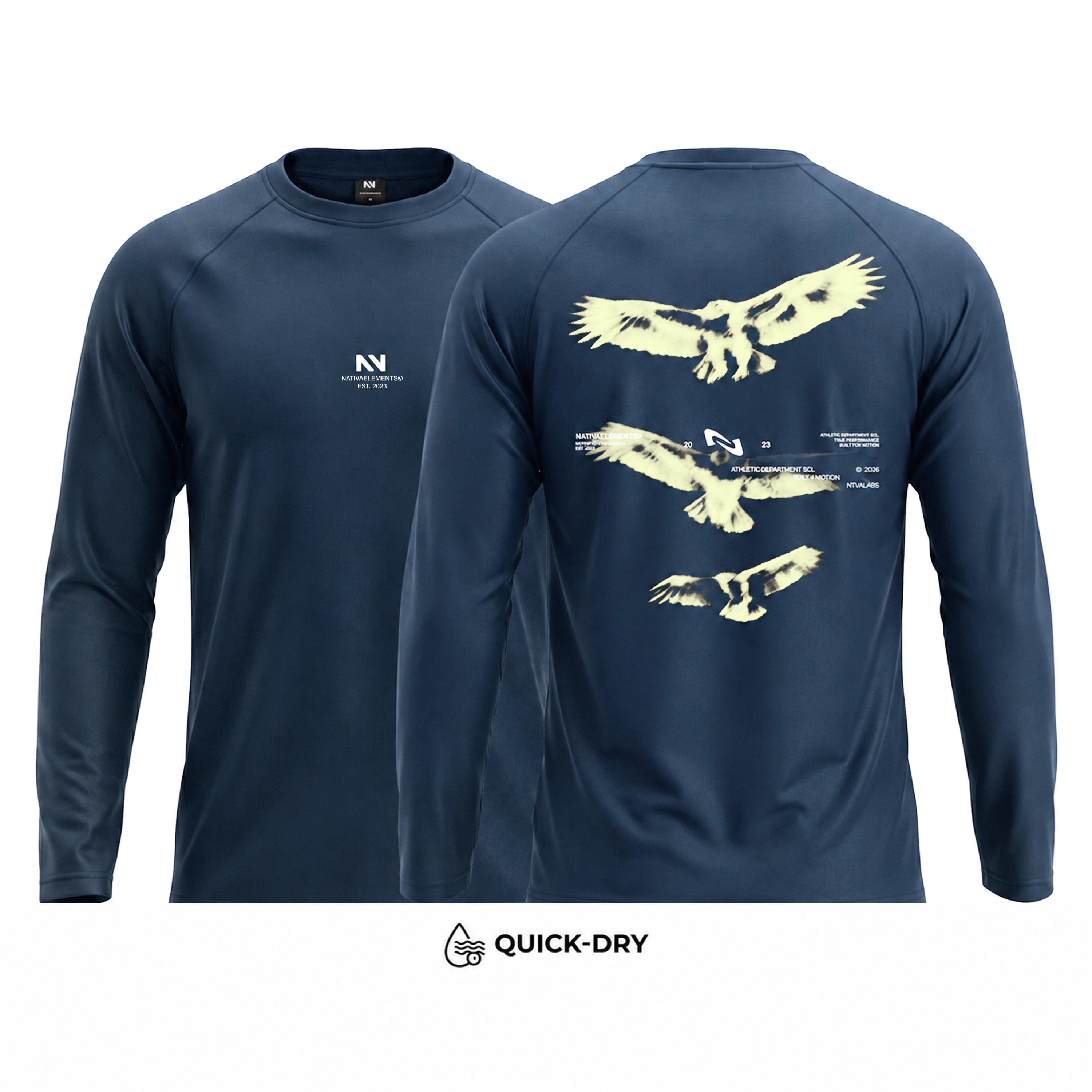 POLERA MANGA LARGA QUICK-DRY AZUL MARINO