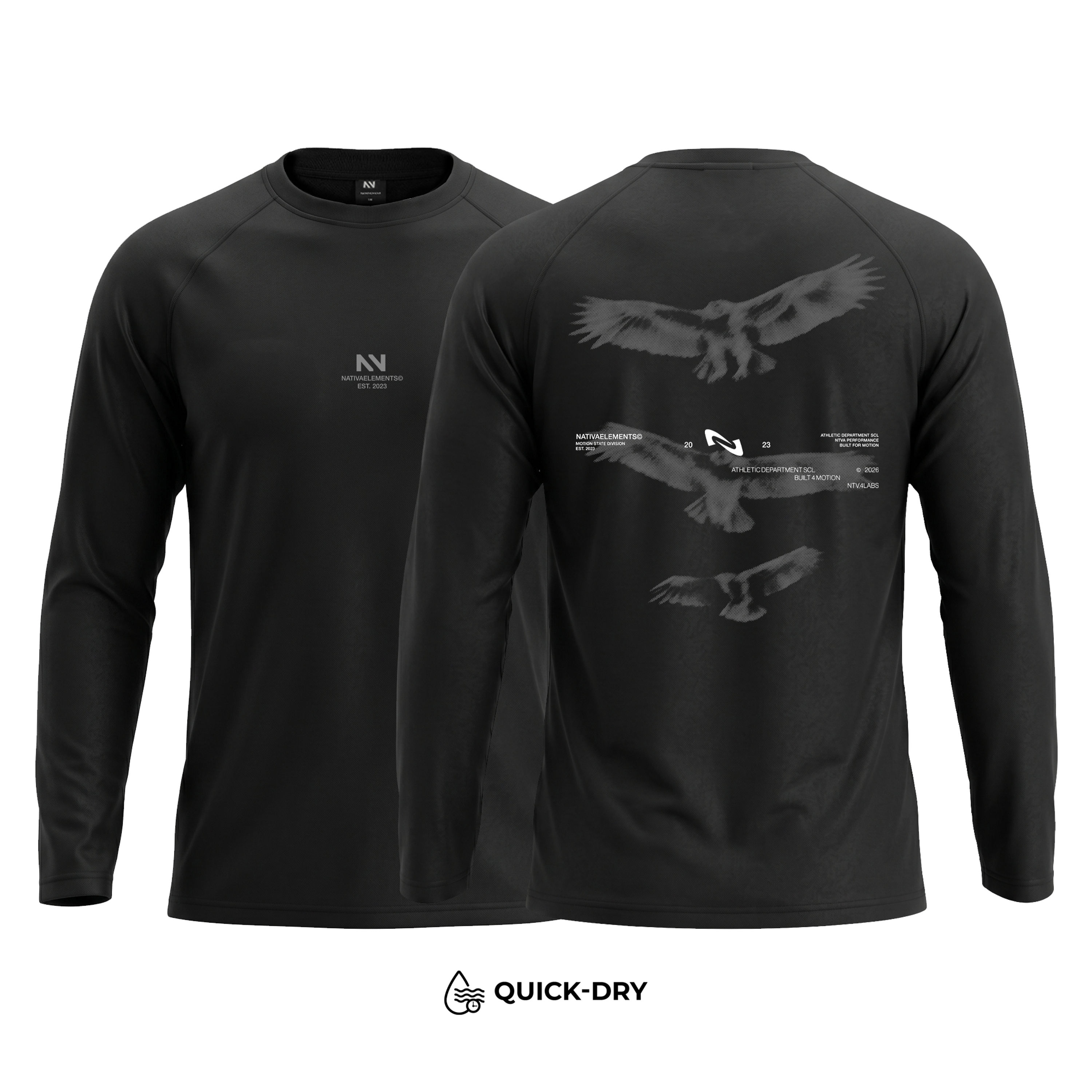 POLERA MANGA LARGA QUICK-DRY NEGRA