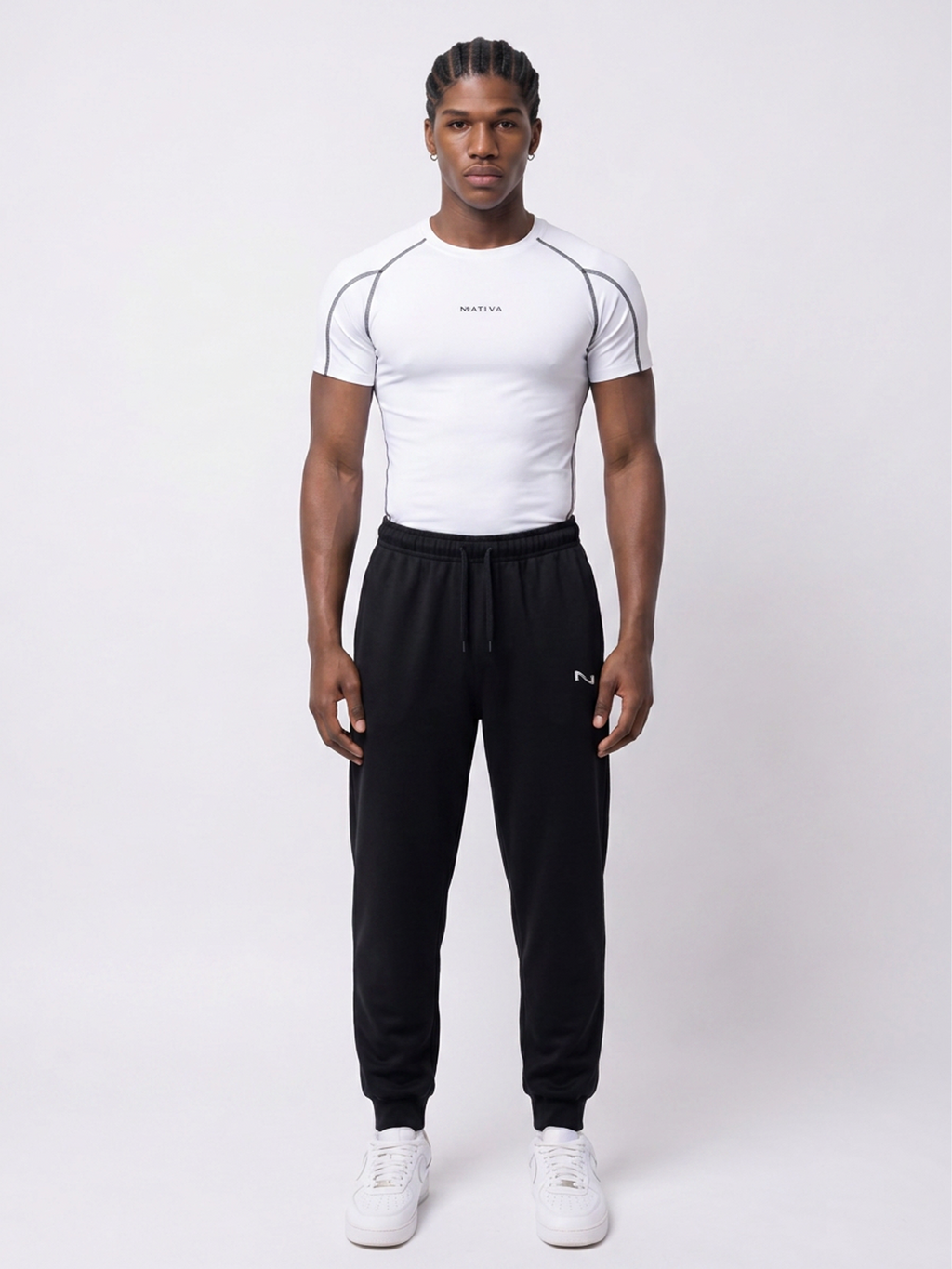 BUZO CON ELASTICO NEGRO JOGGER 100% ALGODON