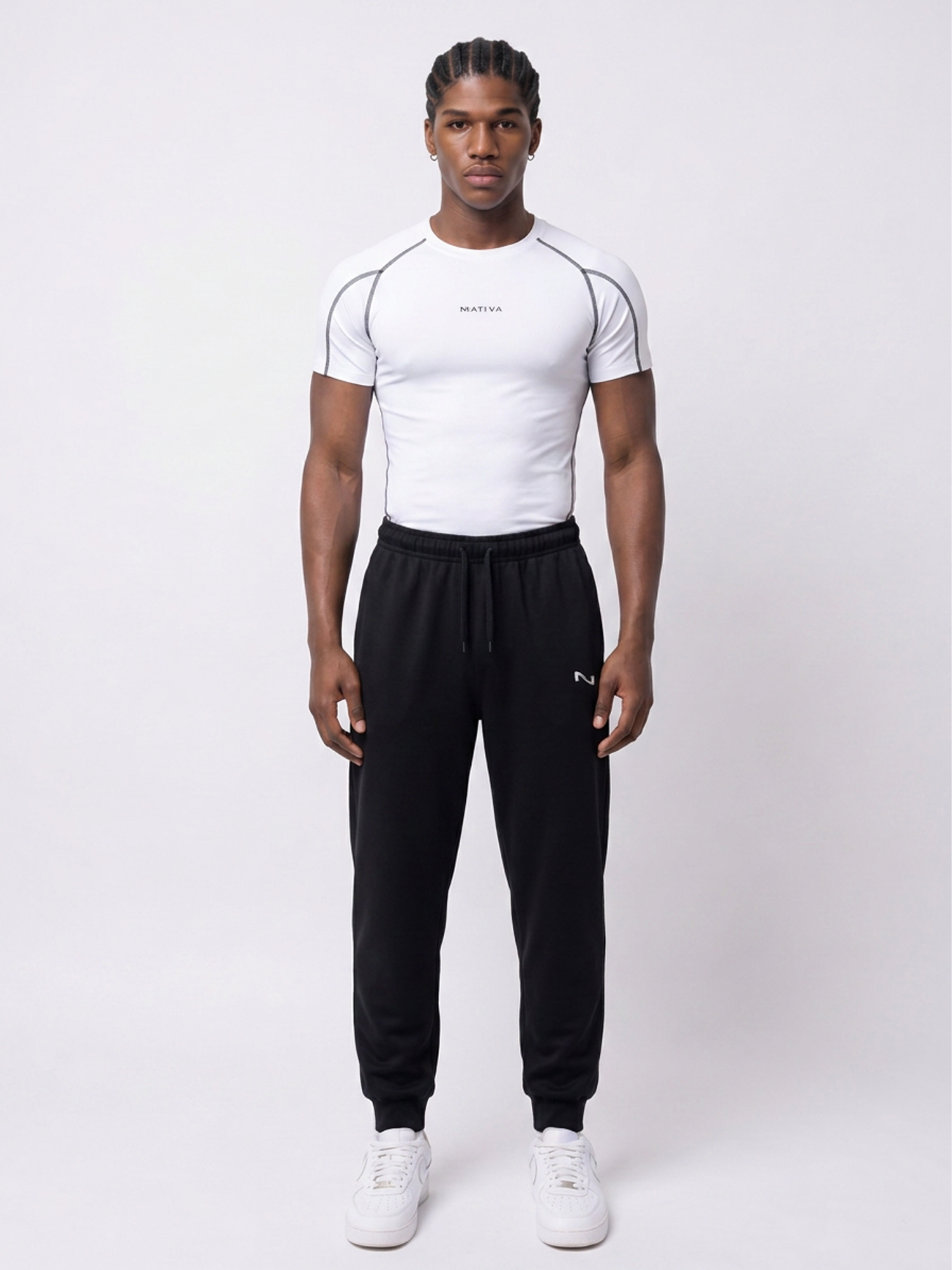 BUZO CON ELASTICO NEGRO JOGGER 100% ALGODON