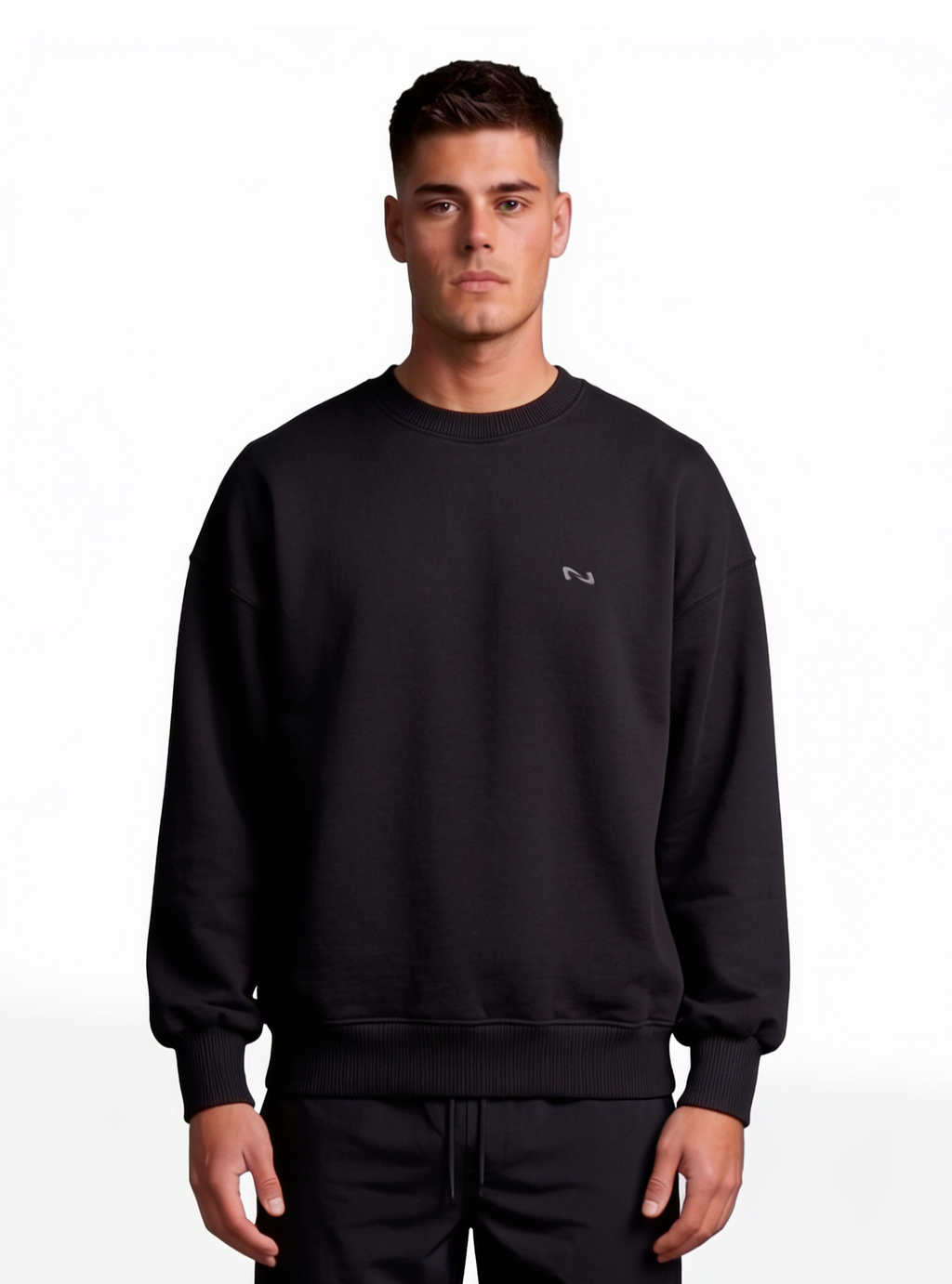 CREWNECK NEGRO BASIC® POLERÓN  OVERSIZE