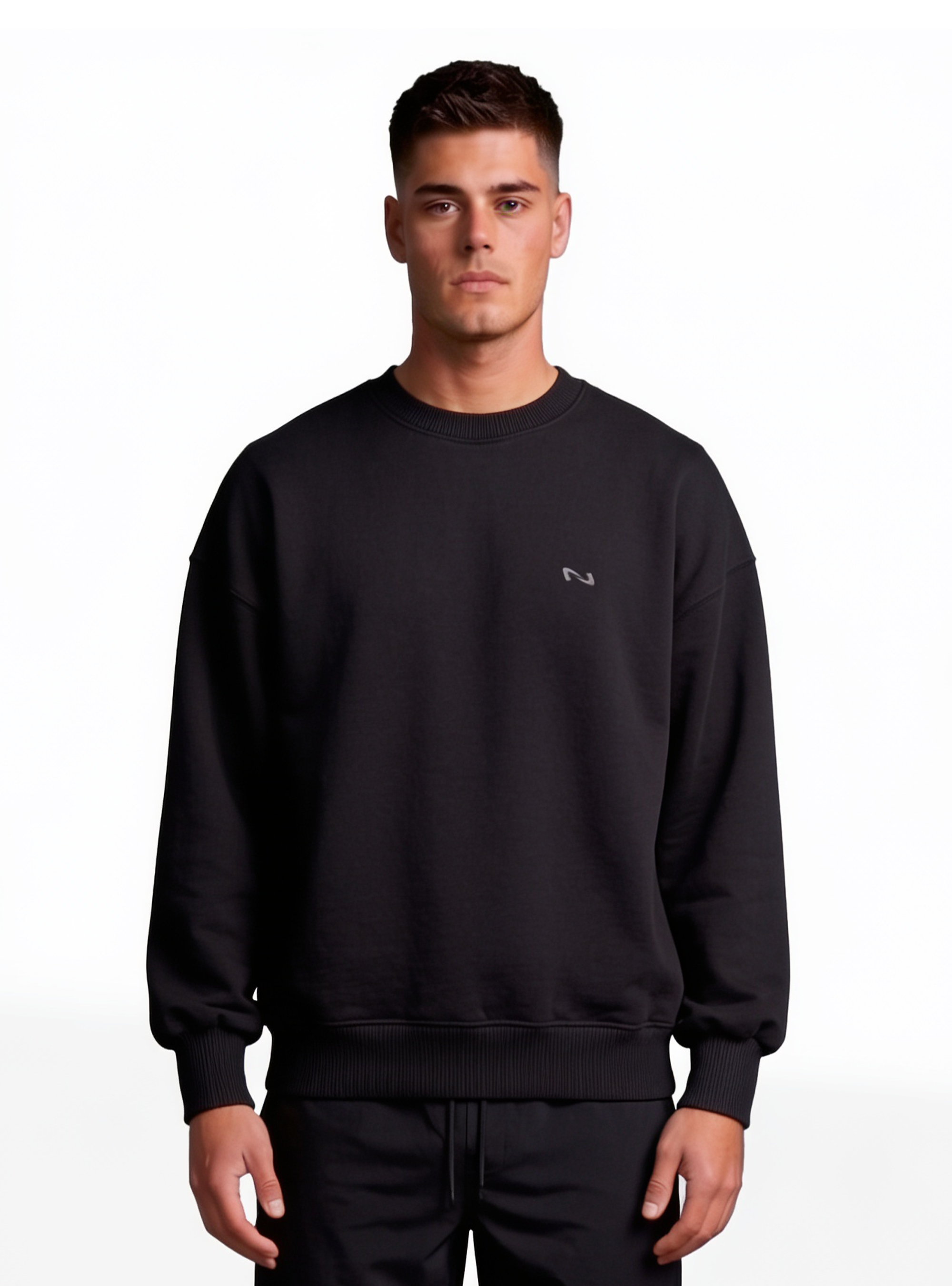 CREWNECK NEGRO BASIC® POLERÓN  OVERSIZE