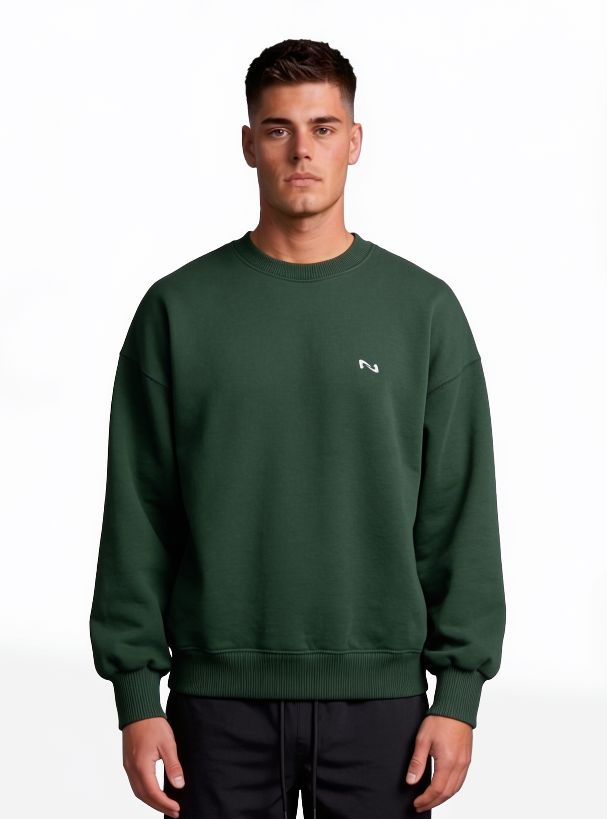 CREWNECK VERDE BASIC® POLERÓN  OVERSIZE