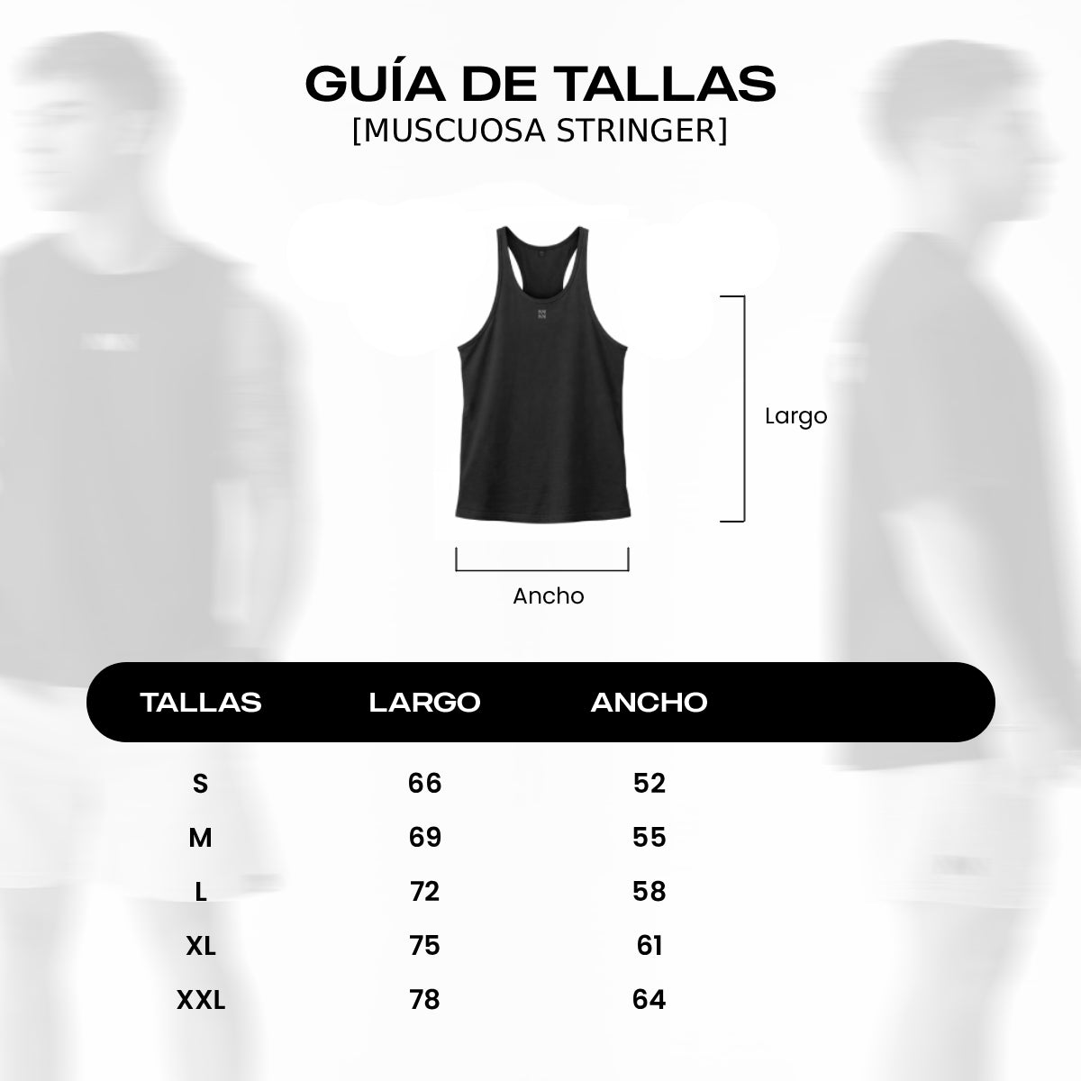 MUSCULOSA STRINGER NEGRA