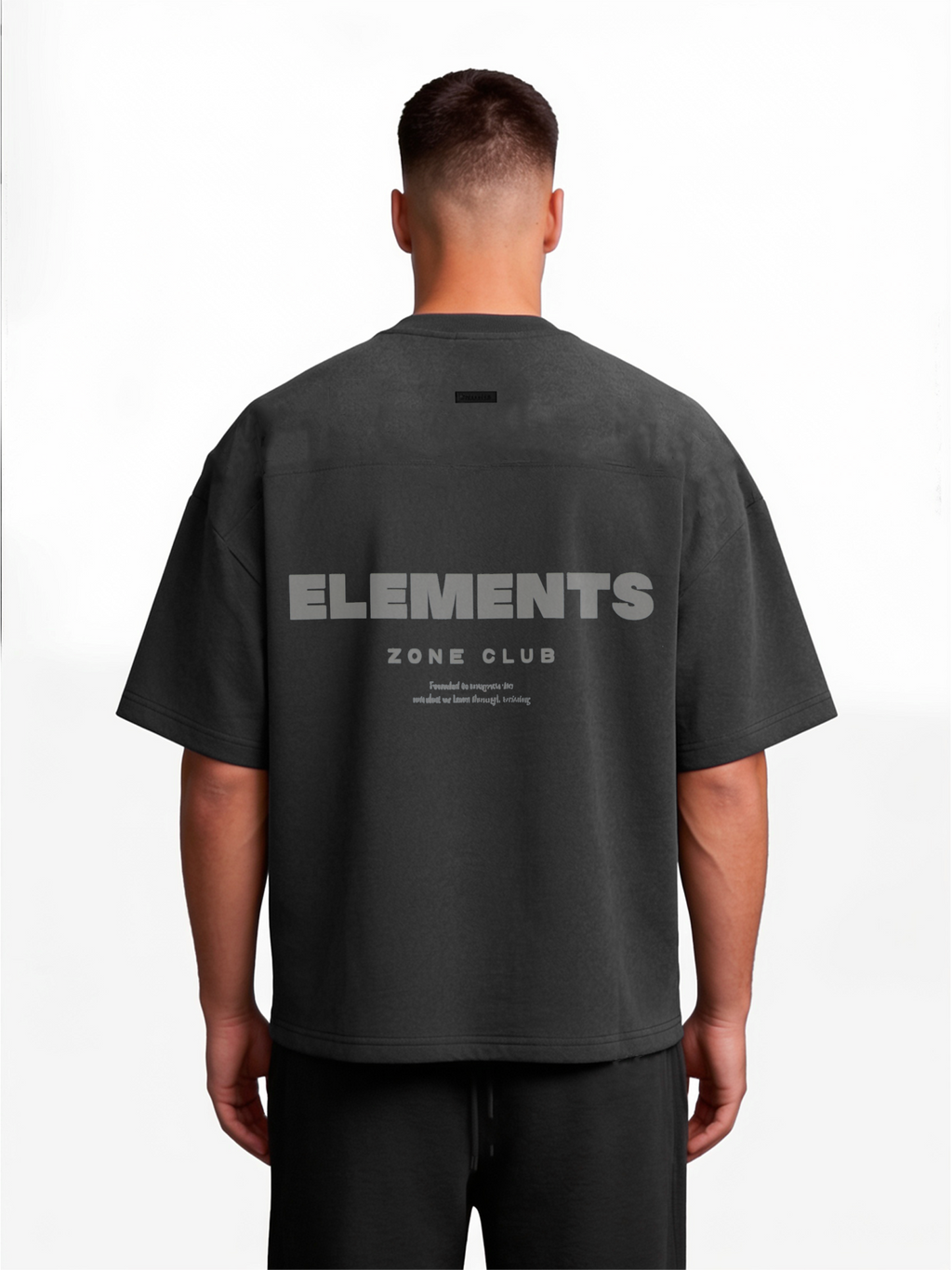 POLERA OVERSIZE NEGRA ELEMENTS® 100% ALGODÓN