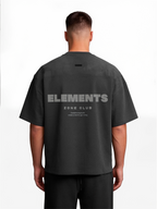 POLERA OVERSIZE NEGRA ELEMENTS® 100% ALGODÓN