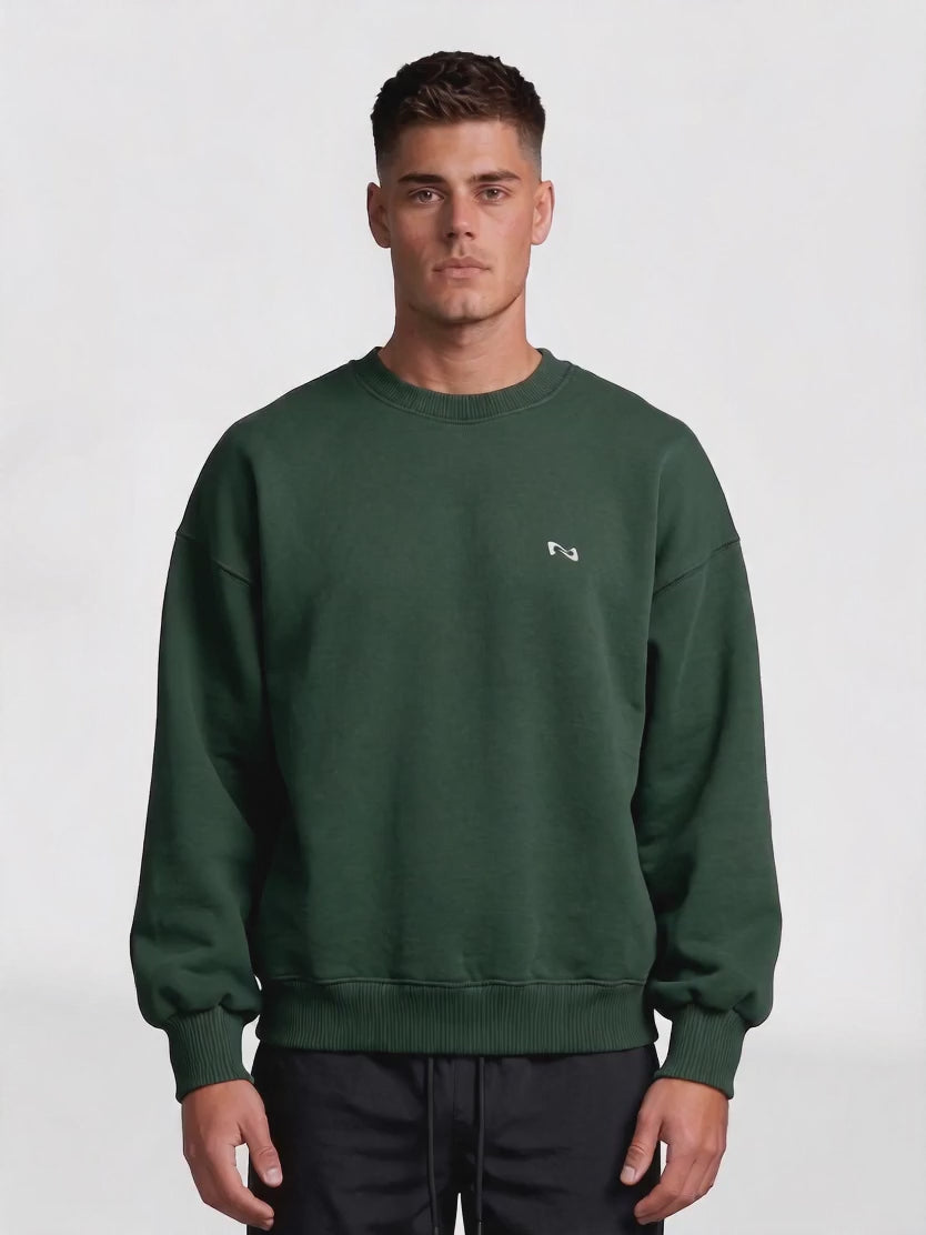 CREWNECK VERDE BASIC® POLERÓN  OVERSIZE