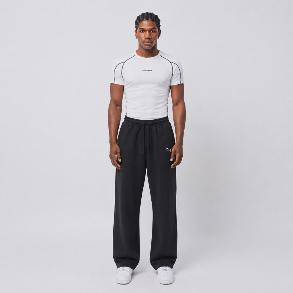 BUZO FIT RECTO NEGRO 100% ALGODÓN