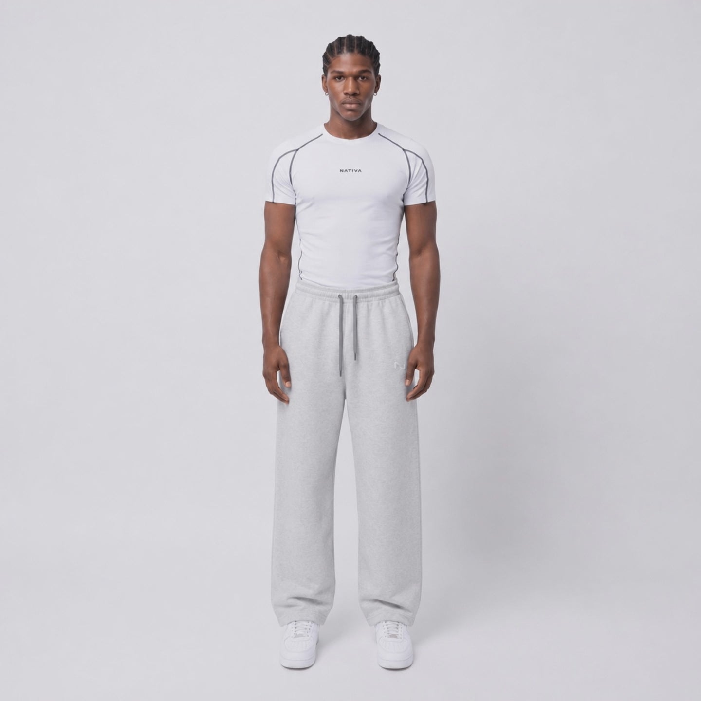 BUZO FIT RECTO GRIS 100% ALGODÓN