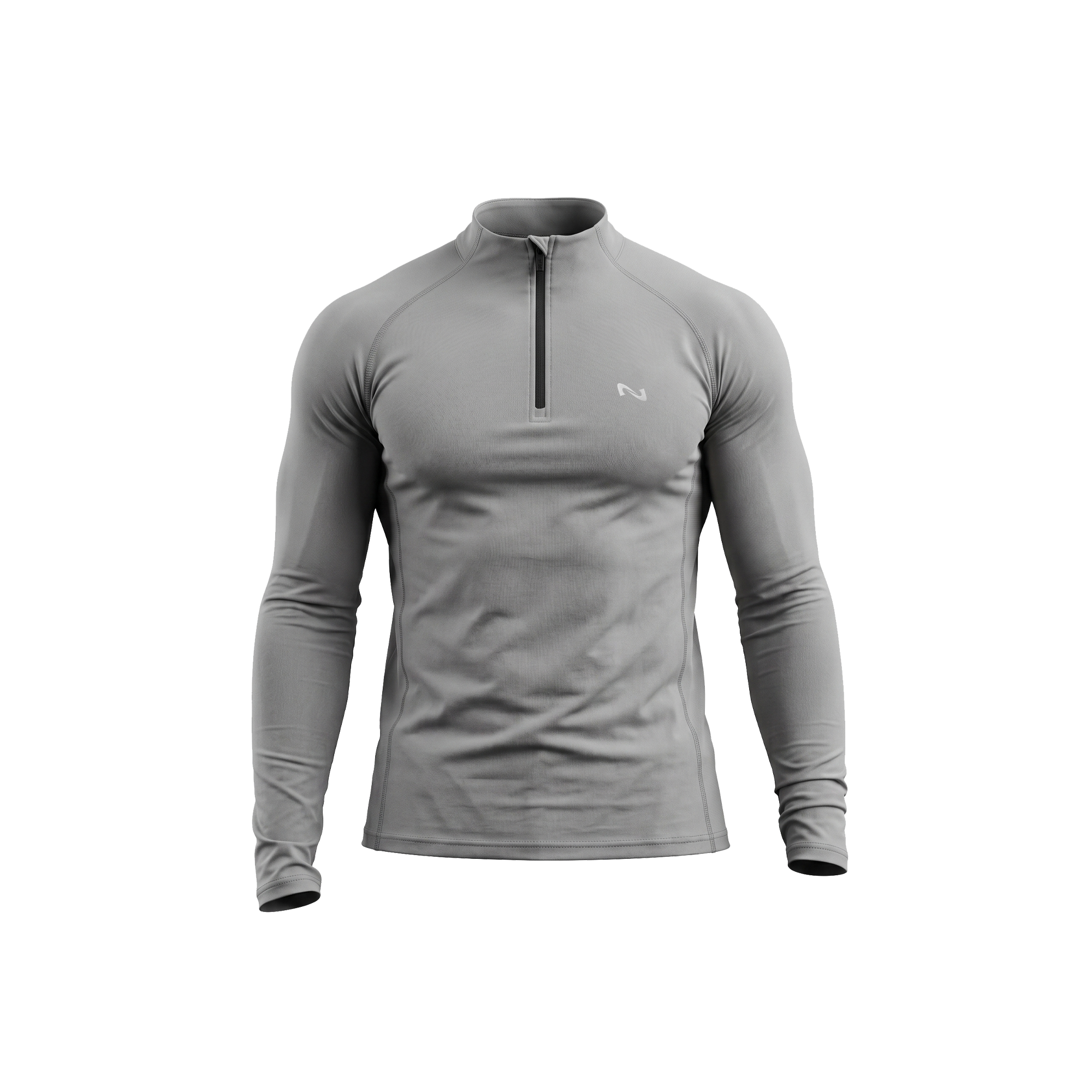 SWEATER QUARTER ZIP GRIS POLAR