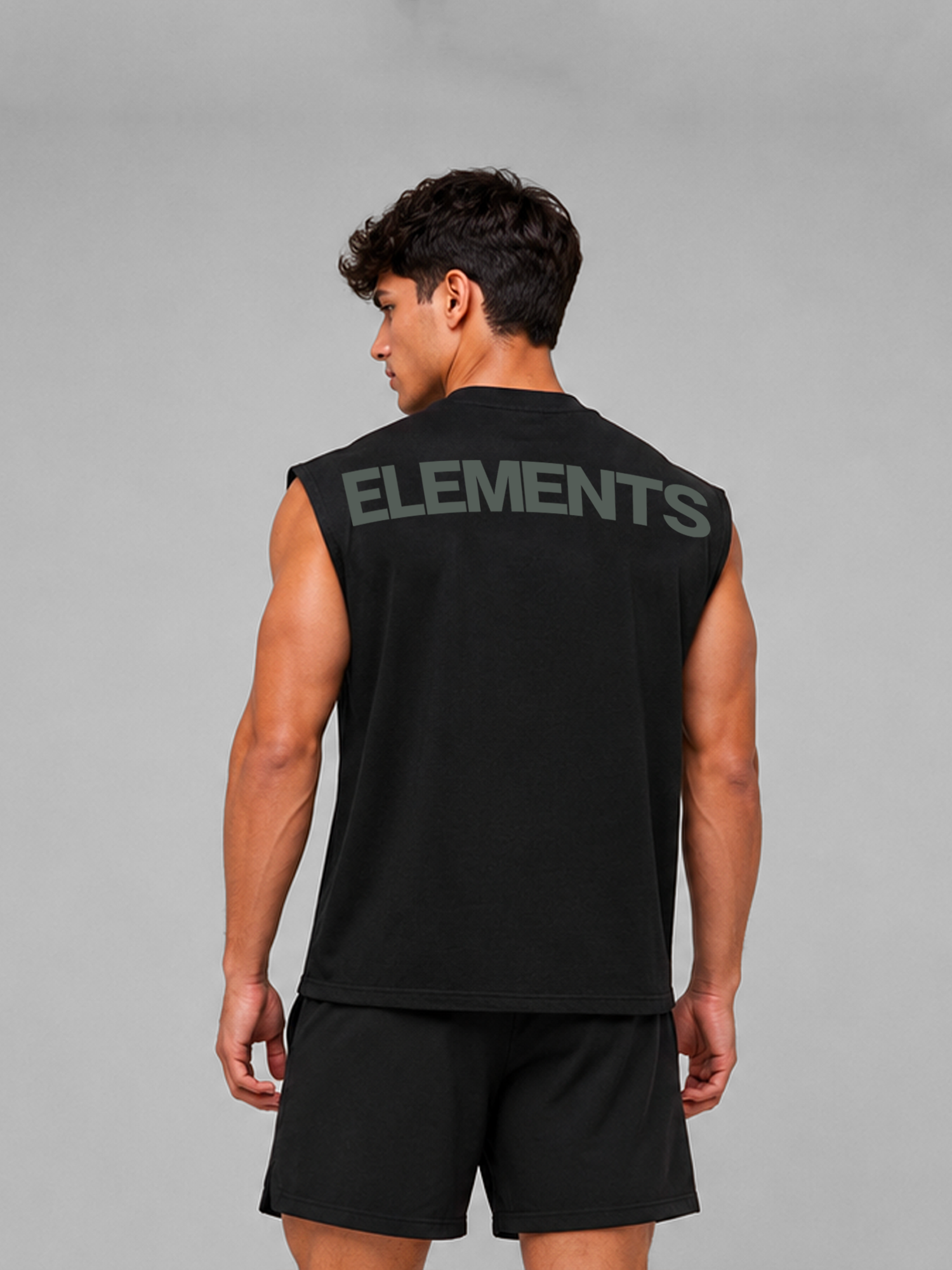 POLERA MUSCULOSA SIN MANGAS NEGRA TANK® 100% ALGODÓN